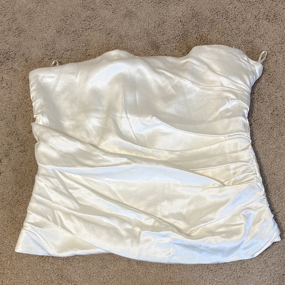 Zara White Strapless Top